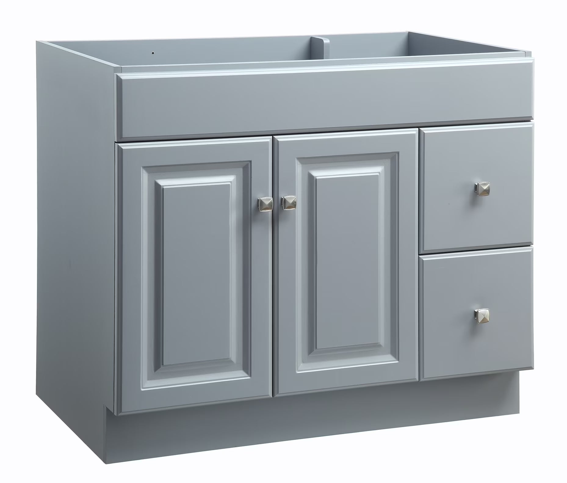 Design House Wyndham 36" Solid Wood Ready to Assemble 2-Door and 2-Drawer Bathroom Vanity Cabinet, White