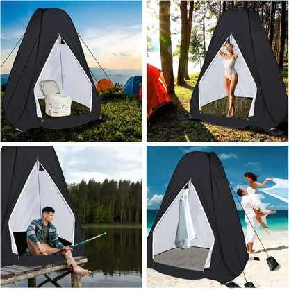 Shower Privacy Tent, 7FT Extra Large Pop Up Toilet Tent, Portable Outdoor Bathroom Shower Enclosure, Privacy Shelter for Changing Camping Hiking Beach Dressing, Fishing, UPF50+