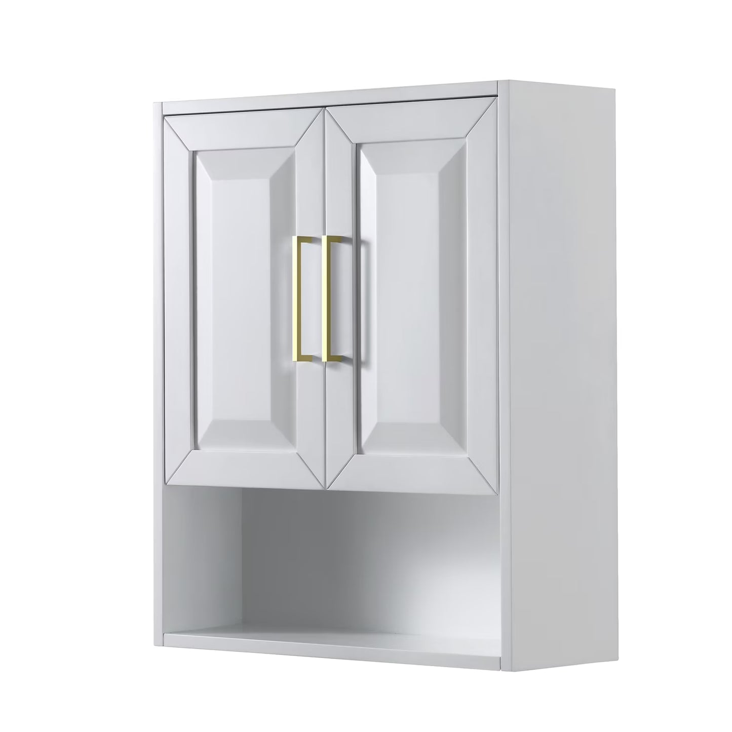 Wyndham Collection Daria Over-the-Toilet Bathroom Wall-Mounted Storage Cabinet in Dark Espresso with Matte Black Trim