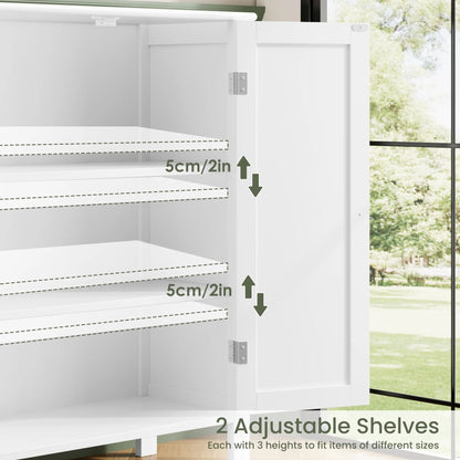 Homfa Bathroom Cabinets Freestanding, Bathroom Storage Floor Cabinet, White Storage Cabinets with Doors and Shelves