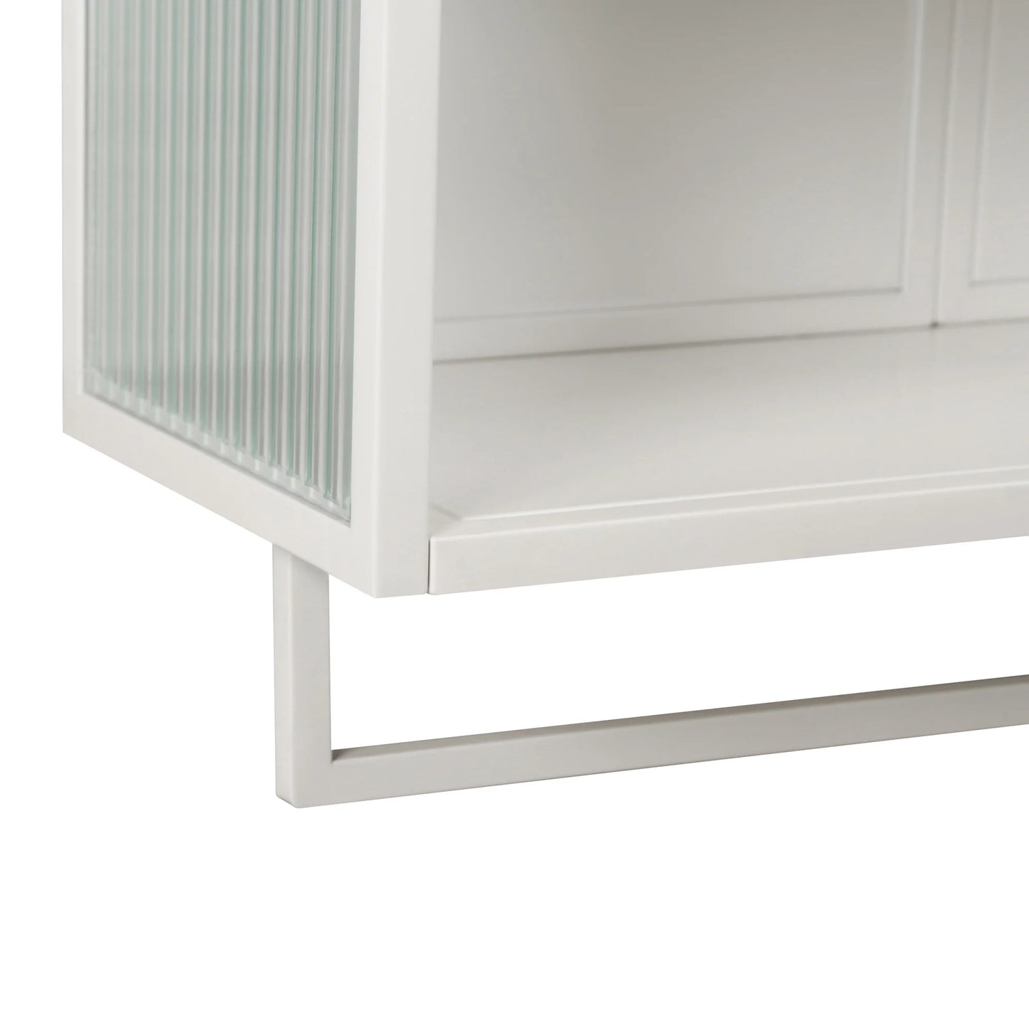 Bathroom Wall Cabinet, Over The Toilet Storage Cabinet with Open Shelf & Towel Rack, Bathroom Cabinet Wall Mount in Metal, Medicine Cabinets for Bathroom, Living Room, Laundry Room, White