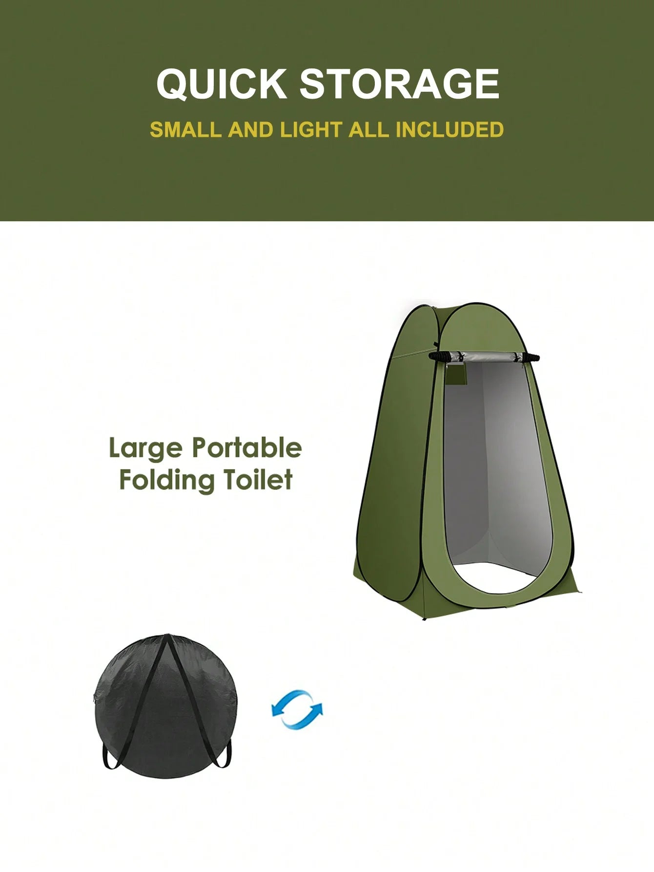 Portable Pop Up Privacy Shower Tent Spacious Changing Room For Camping Hiking Beach Toilet Shower Bathroom