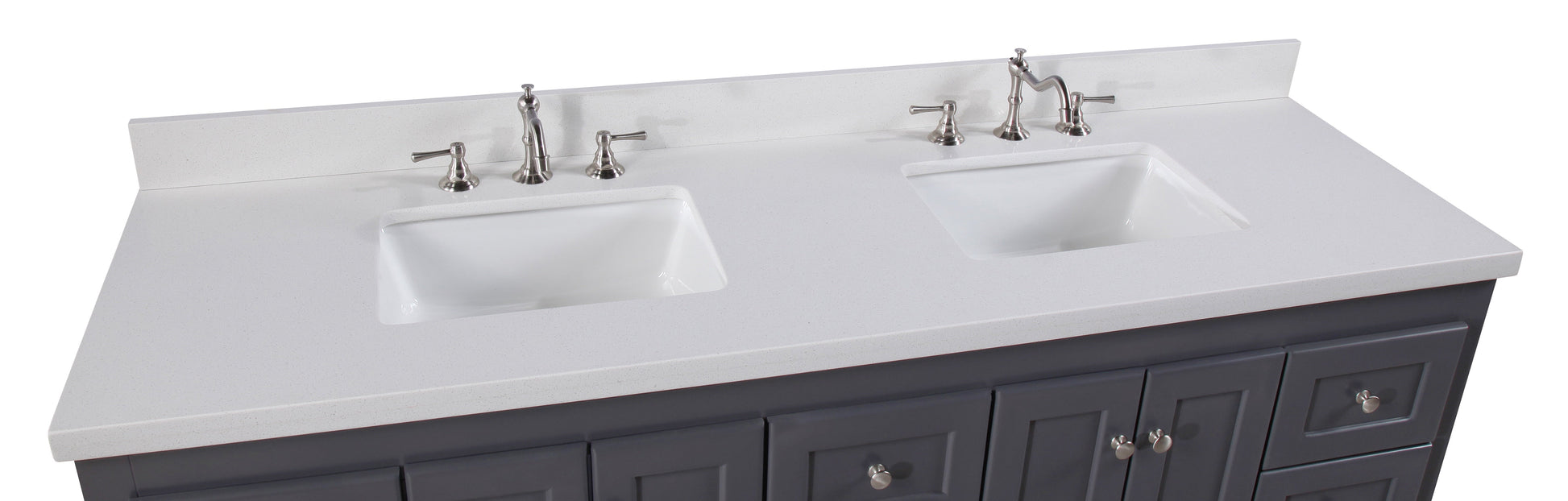 Abbey 72" Double Bathroom Vanity with Marine Gray Cabinet and Quartz Top