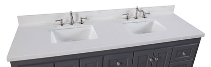 Abbey 72" Double Bathroom Vanity with Marine Gray Cabinet and Quartz Top