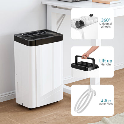 Rocyis 19 Pint (DOE) for 4500 sq. ft. Dehumidifier for Home, Humidity with Auto Shut off, Auto Drain or Manual Drainage, 0.8 gal Water Tank Capacity for Basements, Bedroom, Bathroom