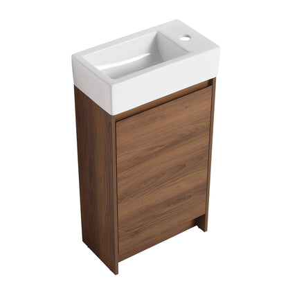 M optimized 18" Bathroom Vanity with Sink Freestanding Vanity Storage Cabinet with Soft Closing Doors Adjustable Shelf for Bathroom