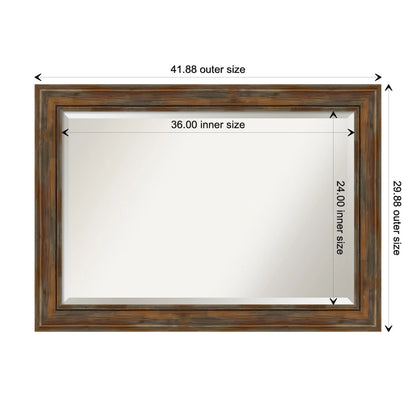 Amanti Art Alexandria Rectangular Beveled Bathroom Vanity Mirror