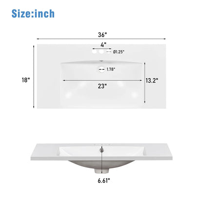 Harper & Bright Designs Bathroom Vanity Cabinet with Sink Combo Set 36", Contemporary Bathroom Shaker Cabinets and Vanities with Soft Closing Door and Drawer, White