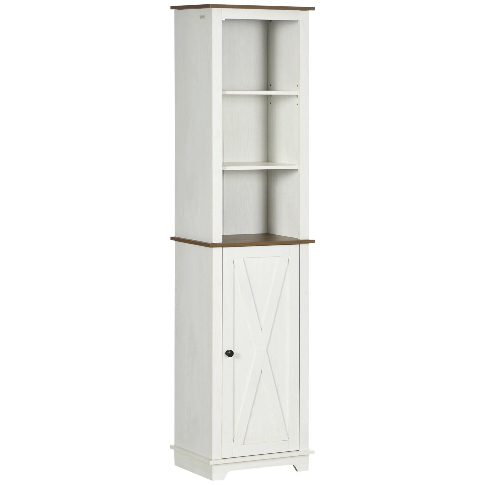 kleankin Slim Bathroom Storage Cabinet Freestanding Linen Tower