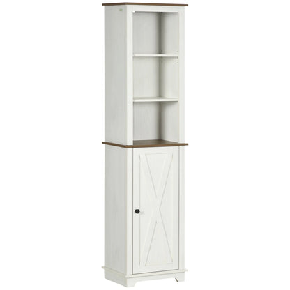 kleankin Slim Bathroom Storage Cabinet Freestanding Linen Tower