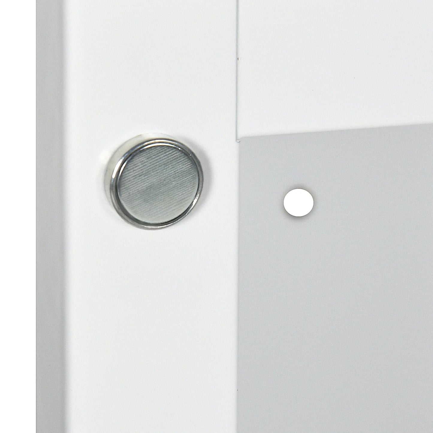 Kleankin Recessed Medicine Cabinet with Mirror,Bathroom Mirror Cabinet Wall Mounted with Single Door and Storage Shelves,White,White Stainless Steel Bath Faucets Bathroom Storage