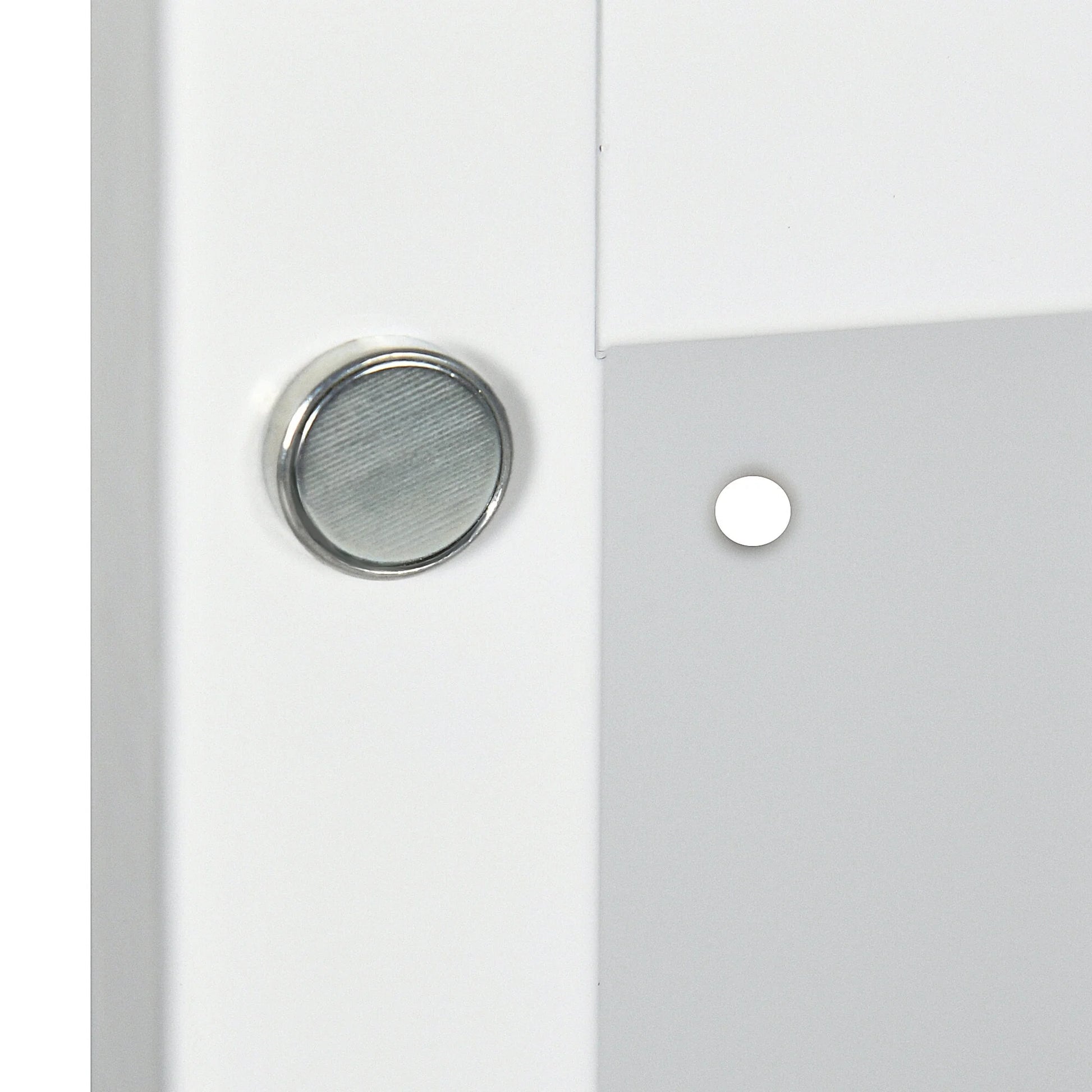 Kleankin Recessed Medicine Cabinet with Mirror,Bathroom Mirror Cabinet Wall Mounted with Single Door and Storage Shelves,White,White Stainless Steel Bath Faucets Bathroom Storage
