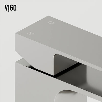 VIGO Dunn Single Handle Single-Hole Bathroom Faucet in Brushed Nickel