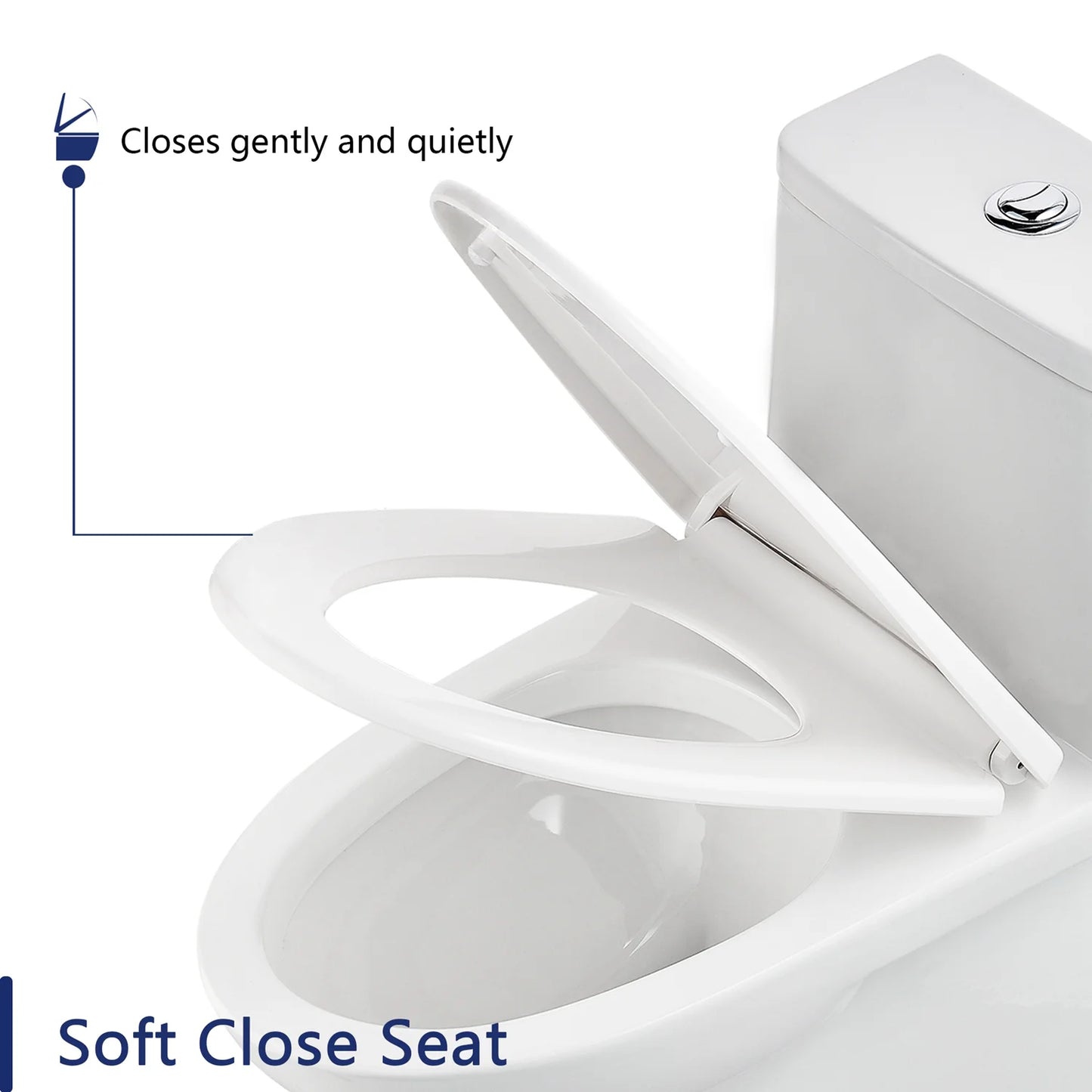 DeerValley Ursa DV-1F52677 Elongated One-Piece Toilet Ceramic 0.8/1.28 GPF Dual Flush Bathroom Toilets