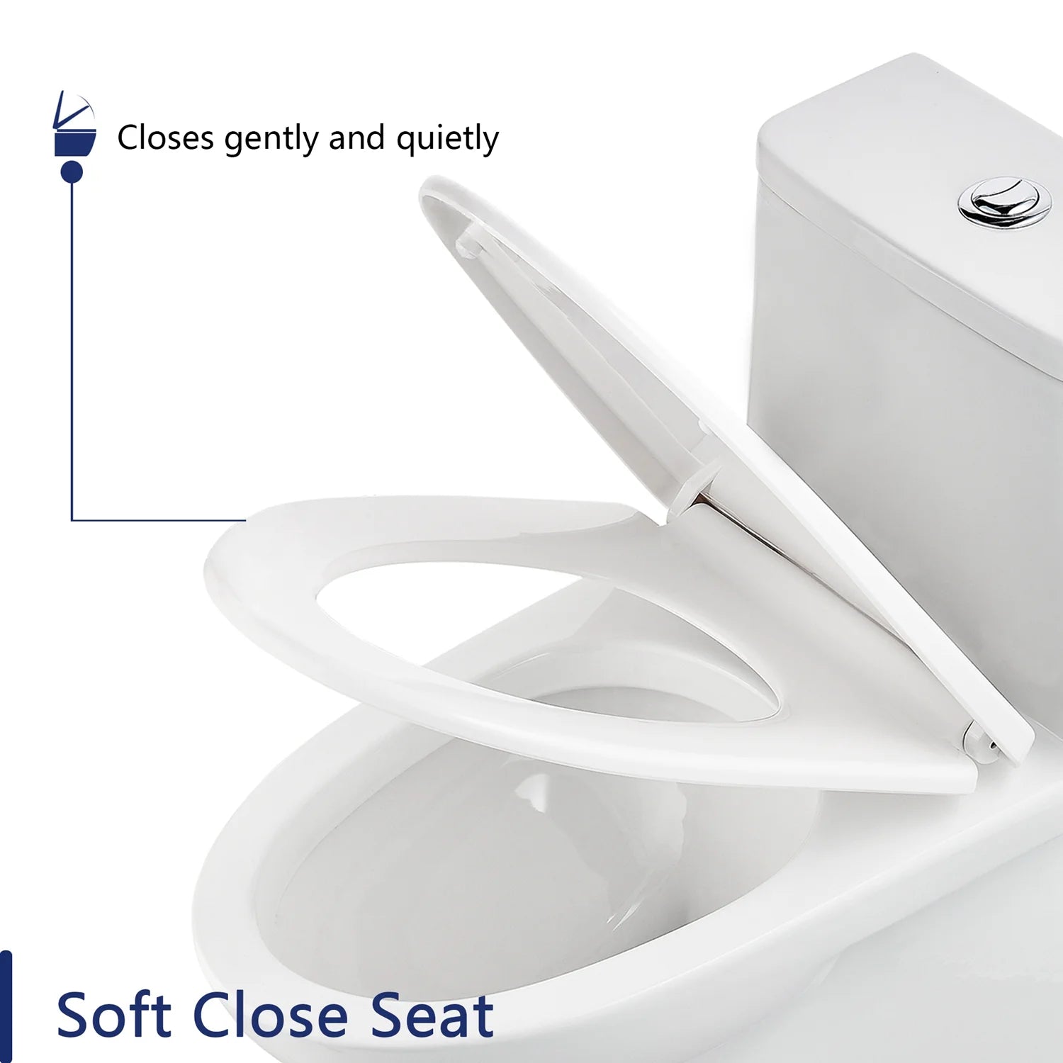 DeerValley Ursa DV-1F52677 Elongated One-Piece Toilet Ceramic 0.8/1.28 GPF Dual Flush Bathroom Toilets