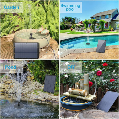 AISITIN 9W Solar Water Pump Kit, 10W Solar Powered Water Fountain Pump with 6 Nozzles, DIY Fountain Kit for Bird Bath, Ponds, Garden