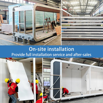 THLAND Luxury modern prefab cabin - 20ft mobile capsule with bedroom, kitchen and bathroom, storm resistant prefab cabin -16 typhoon and 11 earthquake proof mobile cabin for travel and outdoor living