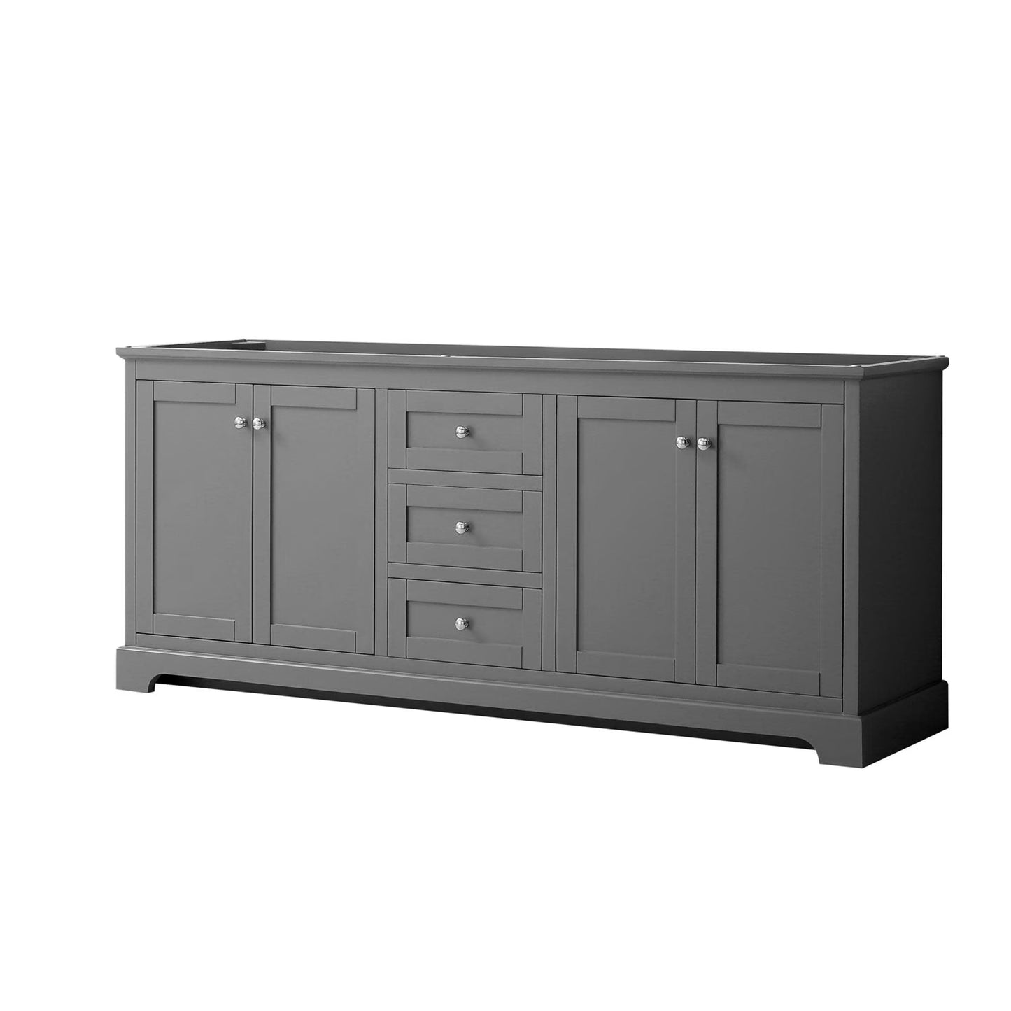 Wyndham Collection 80" Wood Double Bathroom Vanity without Mirror in Blue