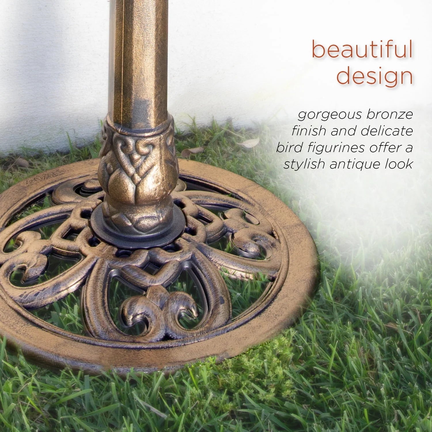 Alpine Corporation 32-inch Plastic Bird Bath, Bronze