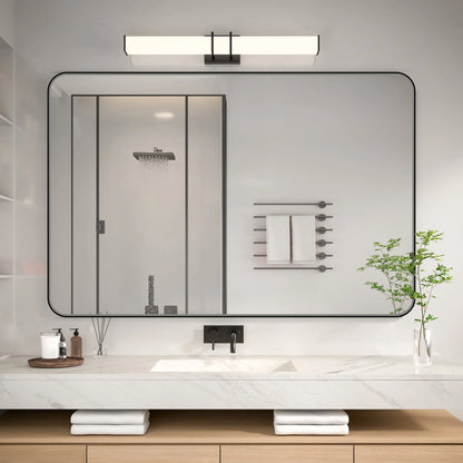 Noir Black Framed Vanity Mirror, Anti-Fog, Front & Backlit, Dimmable, Horizontal/Vertical Mount, Modern Bathroom Decor