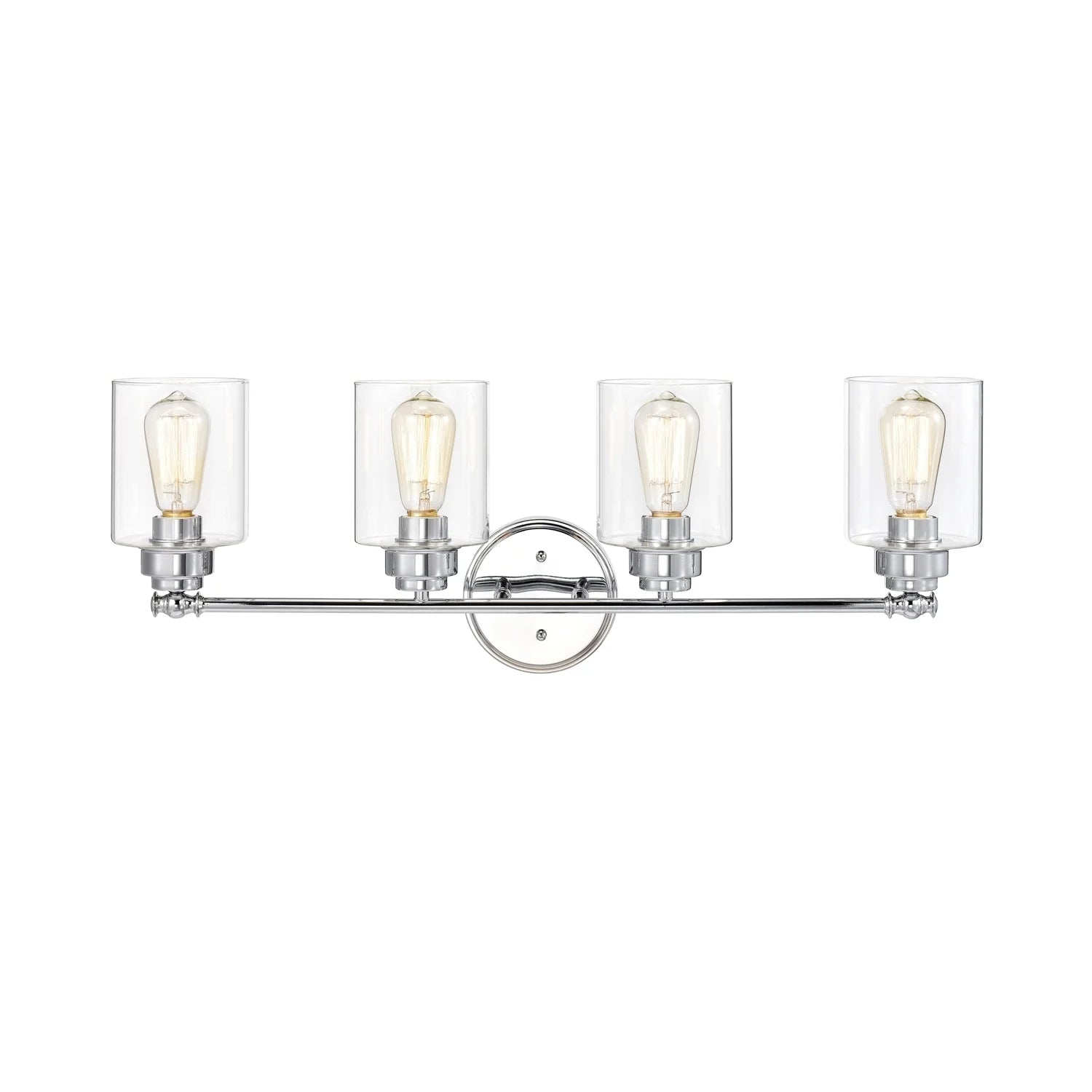 CHLOE Karson Transitional 4 Light Chrome Bath Vanity Fixture 30" Wide