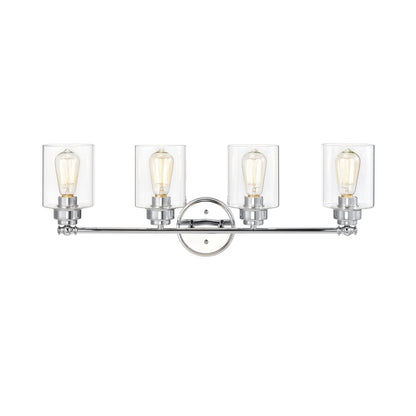CHLOE Karson Transitional 4 Light Chrome Bath Vanity Fixture 30" Wide