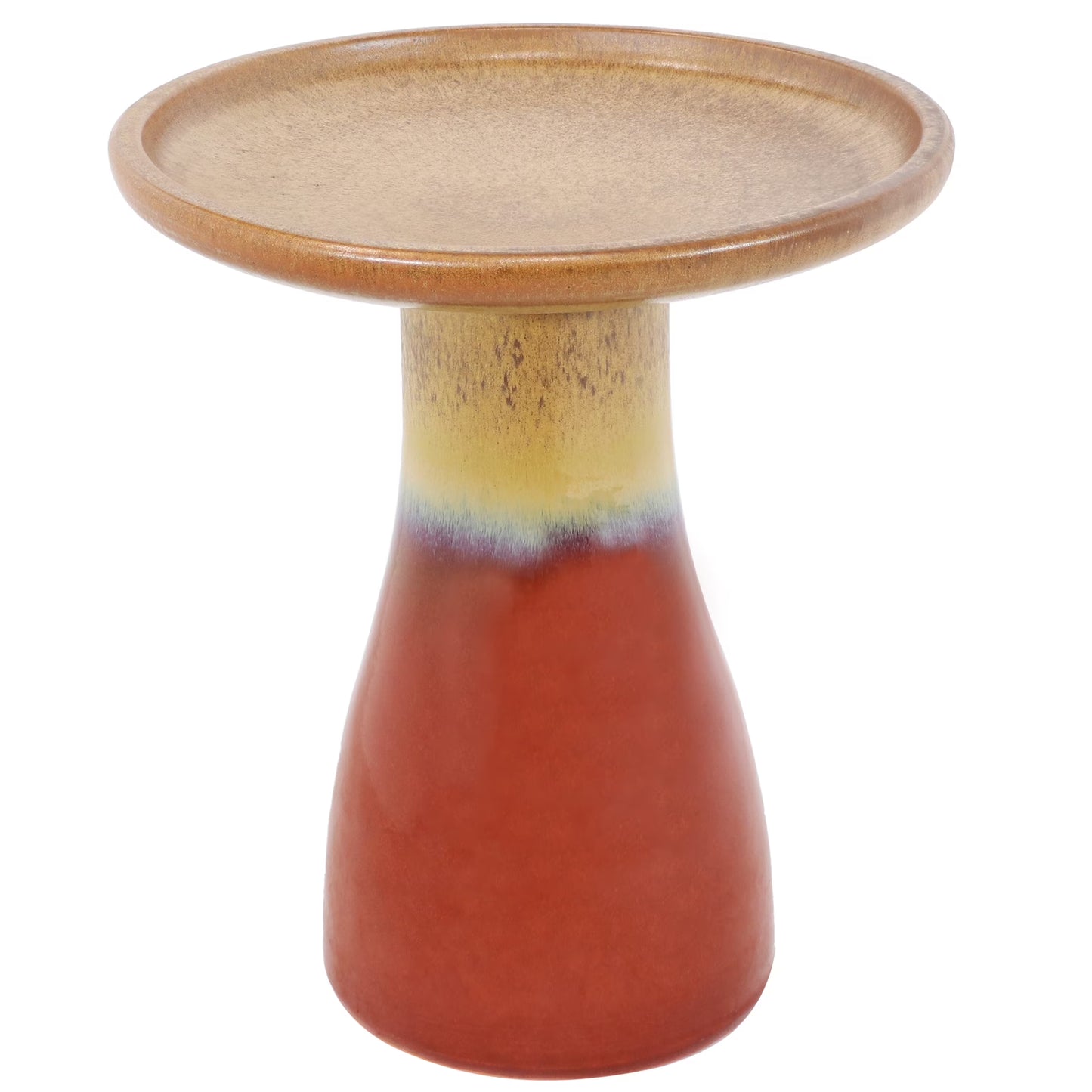 Sunnydaze Freestanding Ceramic Outdoor Bird Bath, Glazed, UV-Resistant Galaxy Blue Finish