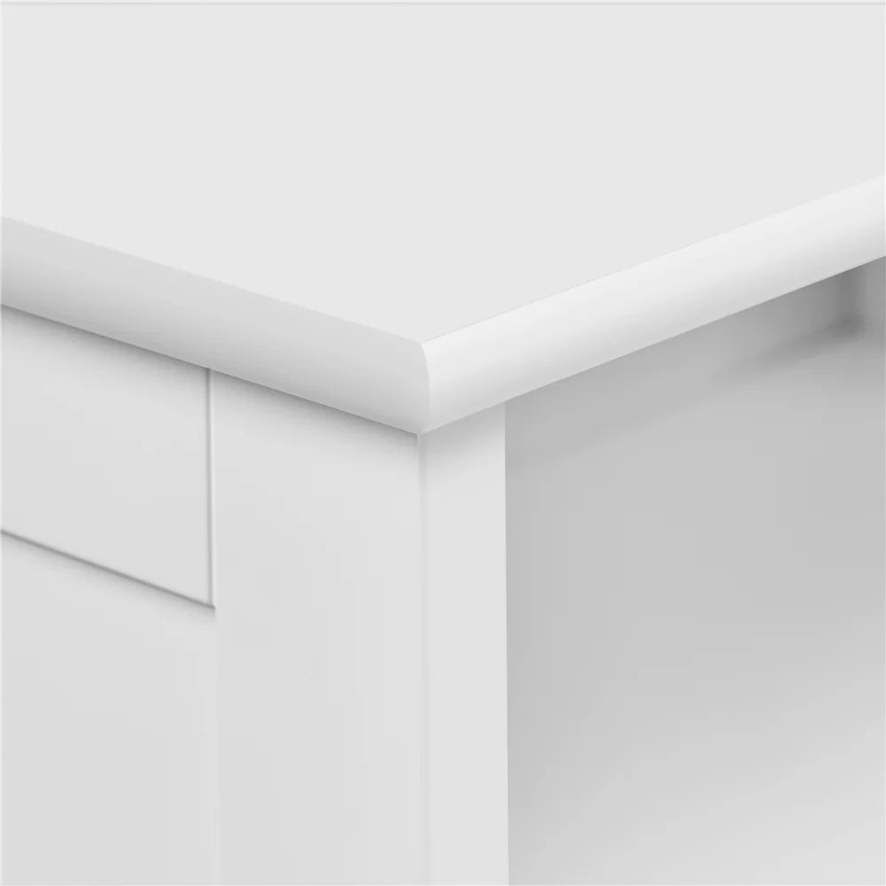 Yaheetech 5-Tier Bathroom Floor Cabinet with Double Door and Adjustable Shelf, White