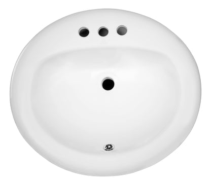 Anzzi Ls-Az097 Cadenza 20-1/2" Oval Vitreous China Drop In Bathroom Sink - White