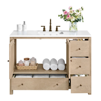 Alaterre Furniture Lucca 48 Inch Bathroom Vanity Without Sink (Natural)