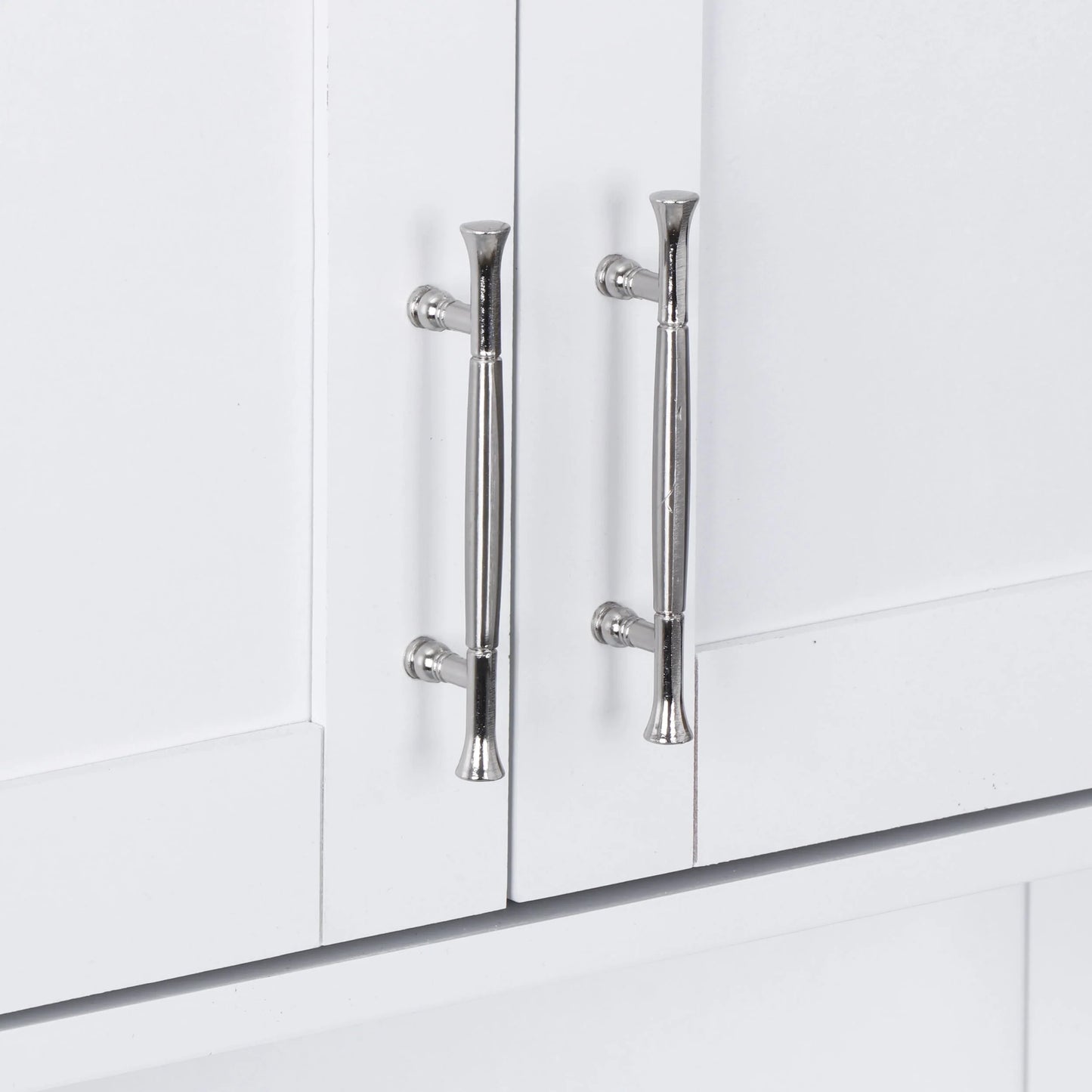 ZenSports 2-Door Bathroom Medicine Storage Wall Cabinet, Over-the-Toilet Adjustable Shelves 8" Width White