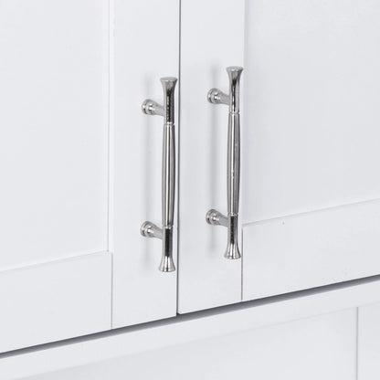 ZenSports 2-Door Bathroom Medicine Storage Wall Cabinet, Over-the-Toilet Adjustable Shelves 8" Width White