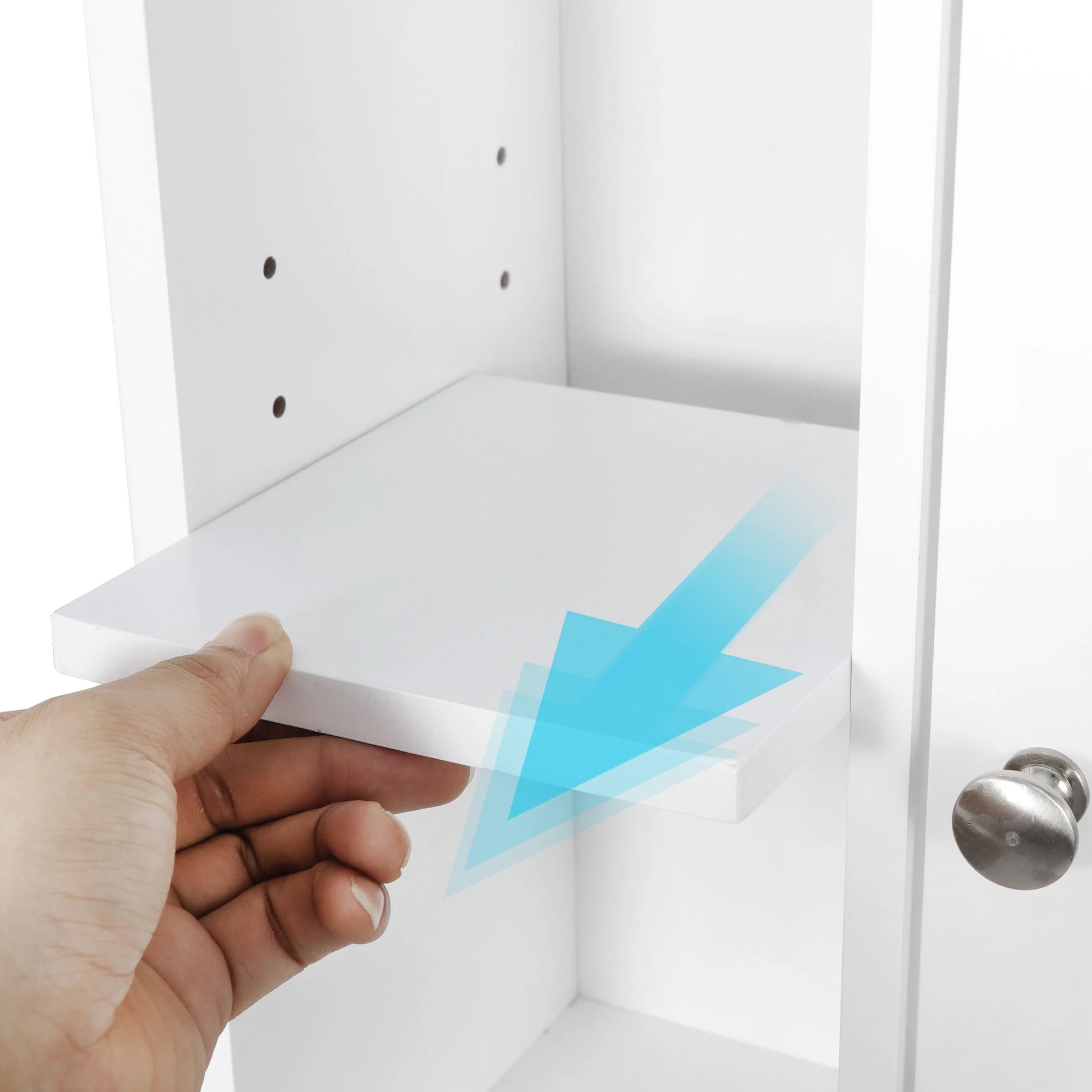 ZenSports Over The Toilet Storage Cabinet Organizer Bathroom Space Saver W/ Adjustable Shelves, White