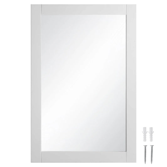 Shorewood Rectangular Wall Accent Mirror ??30-Inch H X 20-Inch L, Traditional Wood Framed ??Living Room, Bedroom, Bathroom Vanity Mirror ?? White ??Design House, 547208-WHT