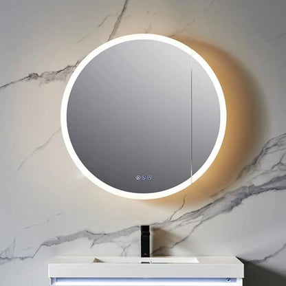 Blossom Regulus 32" LED Medicine Cabinet| Right Hinge| Bathroom Lighted Round Mirror Storage| Defog
