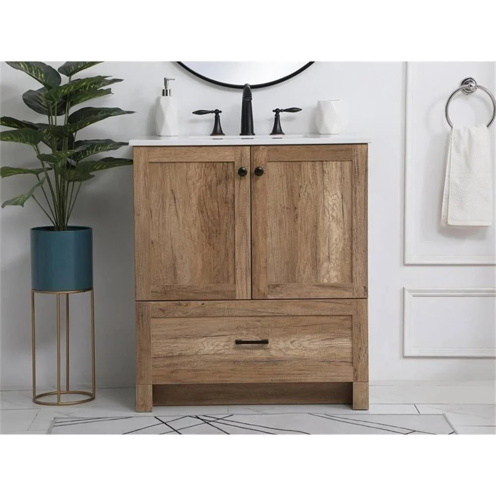 30 inch Single Bathroom Vanity in Natural oak