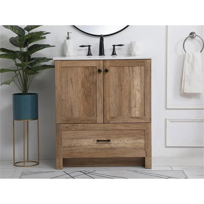 30 inch Single Bathroom Vanity in Natural oak