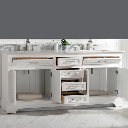 Design Element Milano 72" Double Sink Bathroom Vanity in White