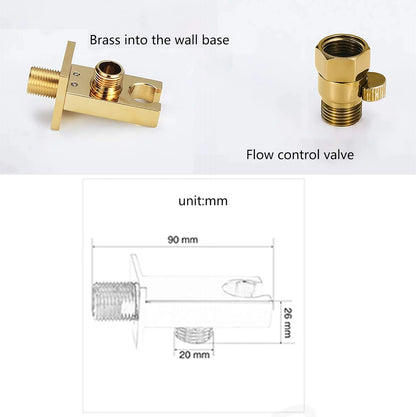 Handheld Bidet Sprayer for Toilet, Titanium Gold Toilet Bidet Sprayer Kit Brass Wall Mounted Bathroom Cloth Diaper Sprayer Set with Single Cold Water for Pet Bathing,1.5M Hose