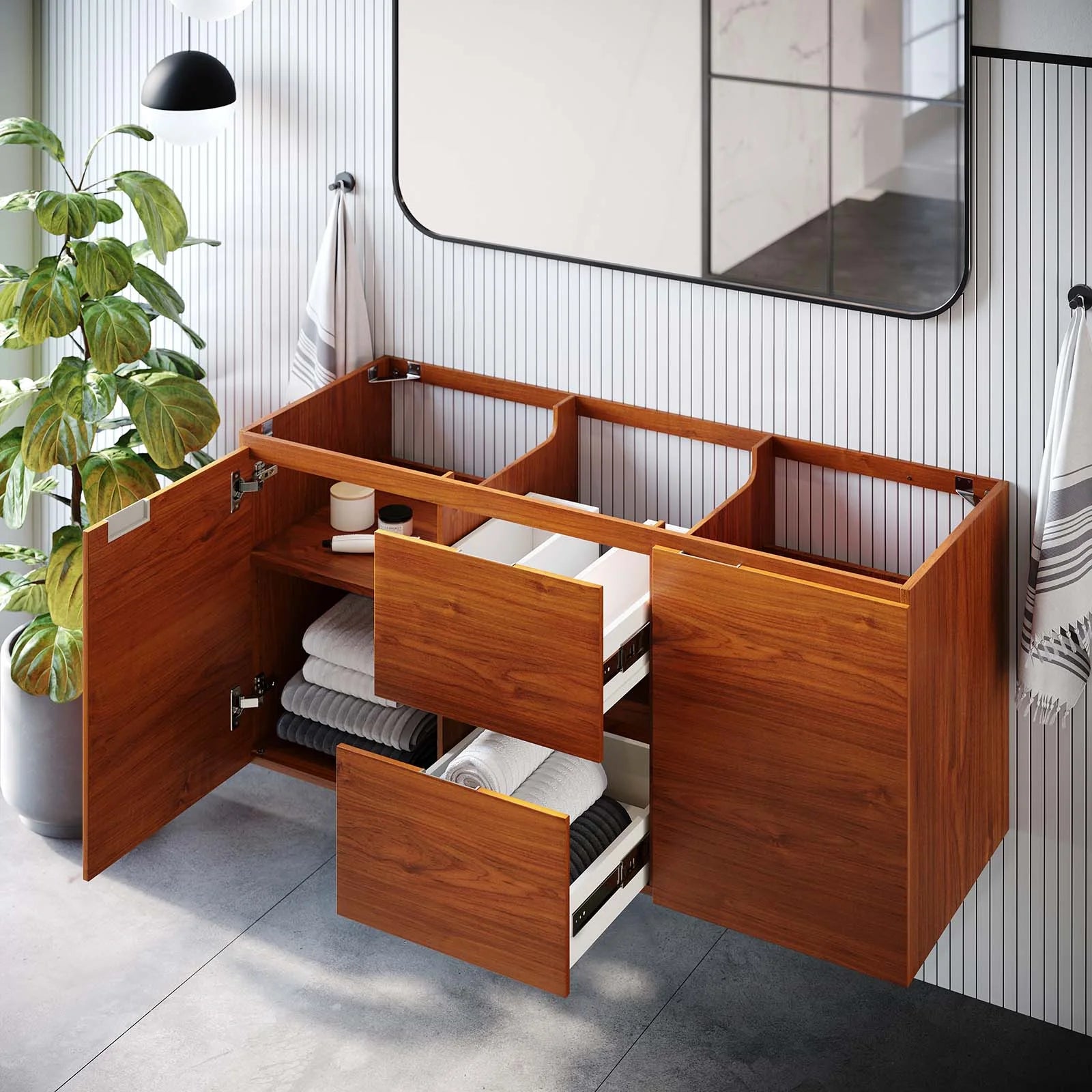 Modway Scenic Single Sink Bathroom Vanity, Melamine, 48" W