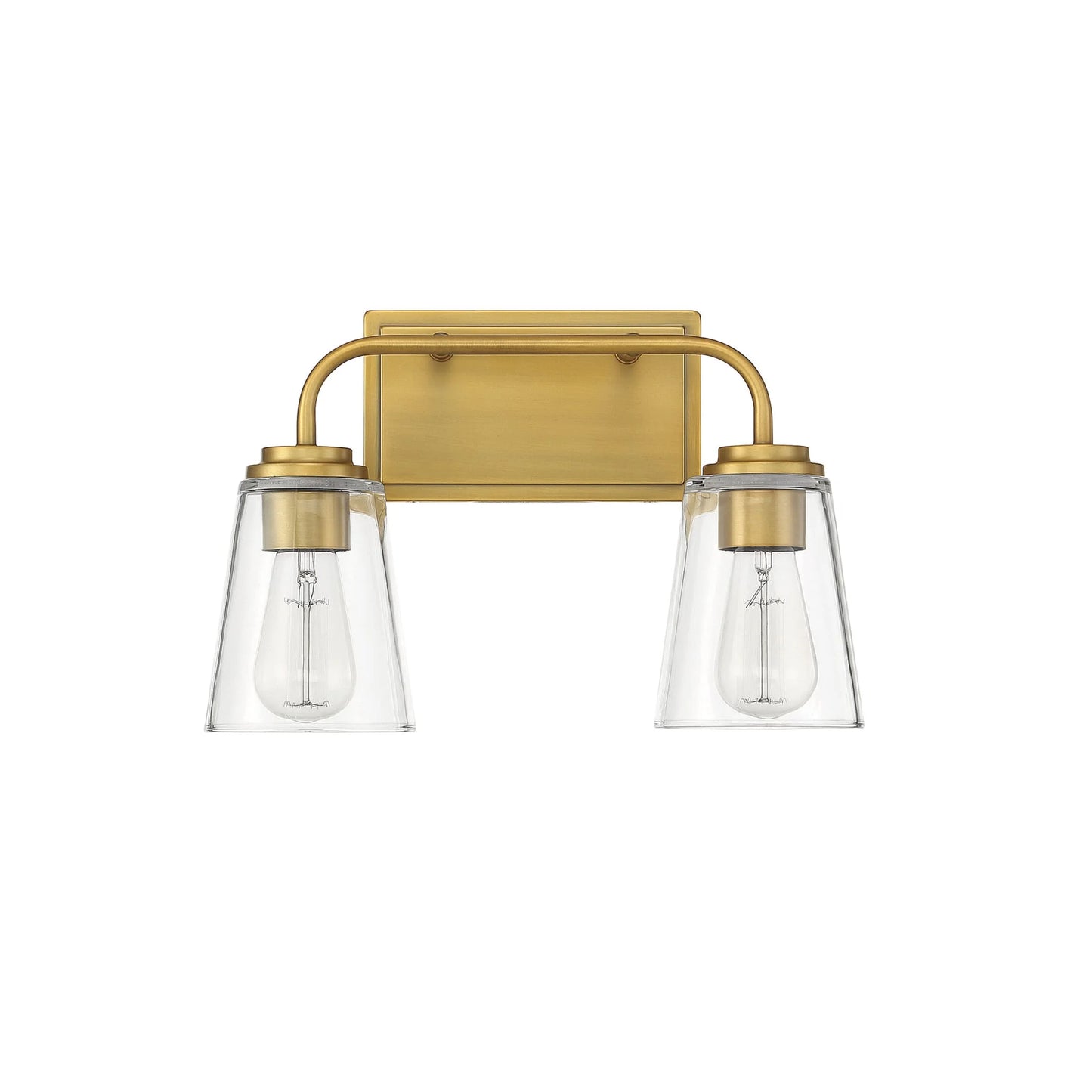 Trade Winds Lighting 2-Light Bathroom Vanity Light In Natural Brass