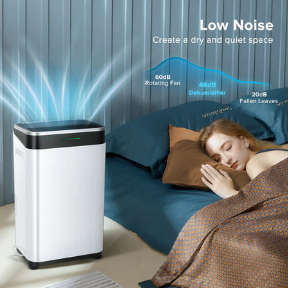 KISSAIR 15 Pints Dehumidifier, 3000 Sq. Ft Coverage Area with 1.72 gal Water Tank, 24H Timer, 3 Modes, Portable Dehumidifier for Basement/Bathroom/Laundry Room