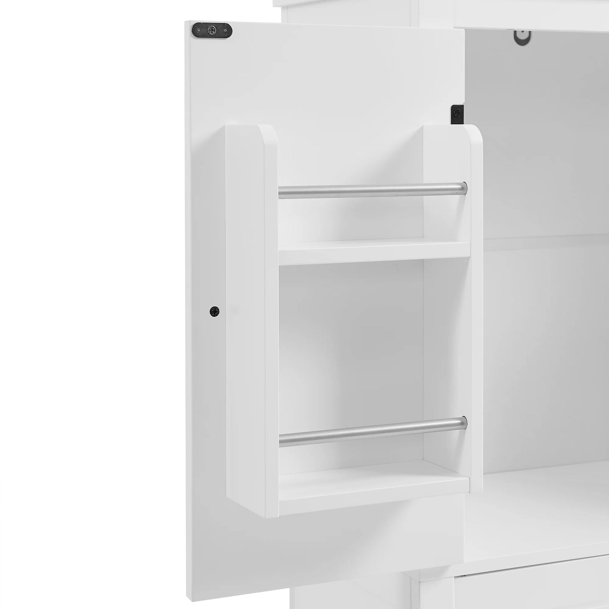 Bellemave Bathroom Floor Storage Cabinet with 4 Doors and Adjustable Shelf Freestanding Cabinet Multifunctional Small Storage Organizer for Living Room 23.6�?x 11.8�?x 43.3�?(White, 4 Doors)
