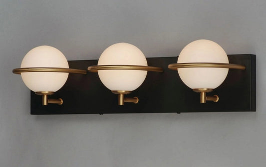 21603SWBKGLD-Maxim Lighting-Revolve 3 Light Bath Vanity Approved for Damp Locations