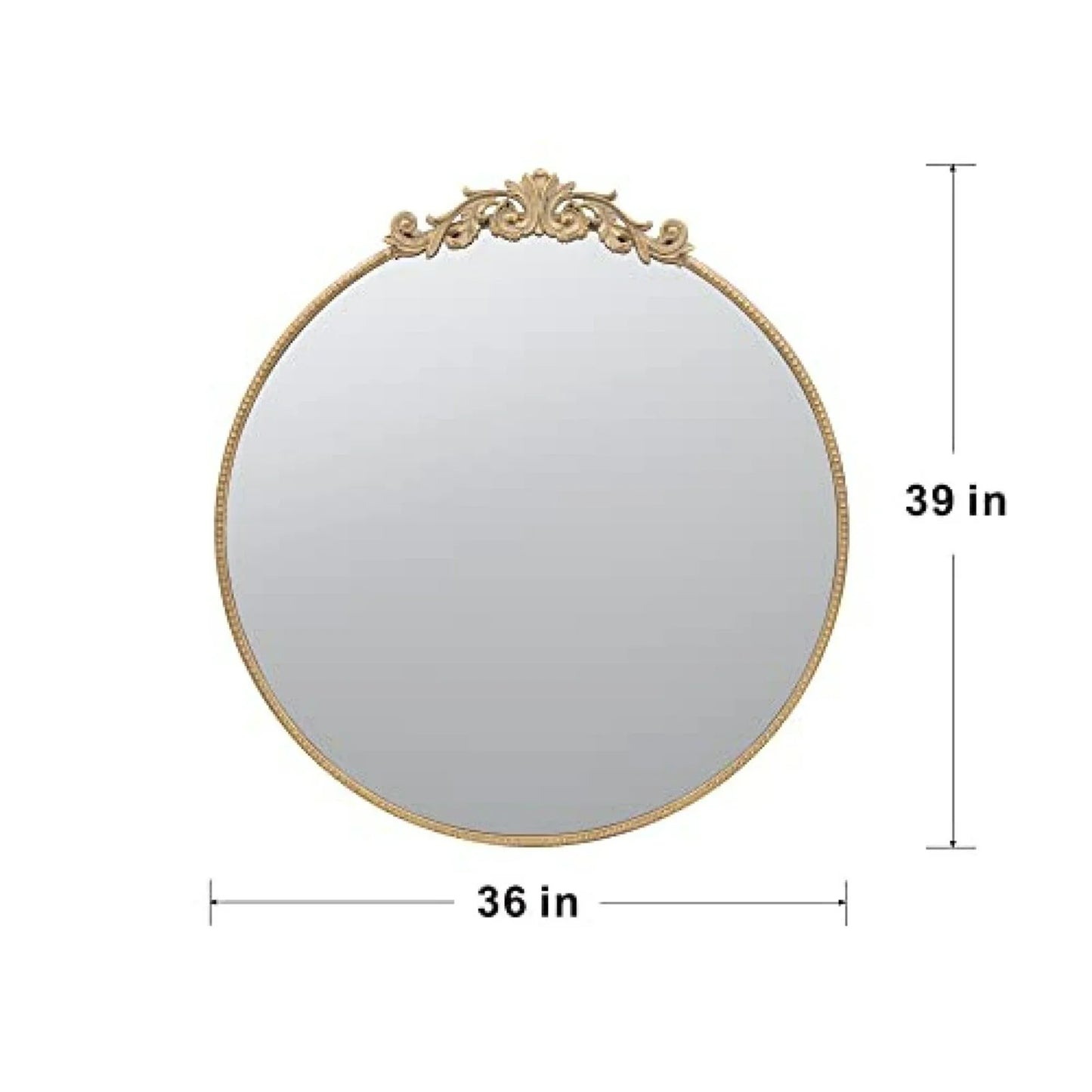Gallan 36x 39 Inch Oval Gold Mirror, Wall Mounted Mirror with Metal Frame, Suitable for Bathroom, Living Room, Bedroom