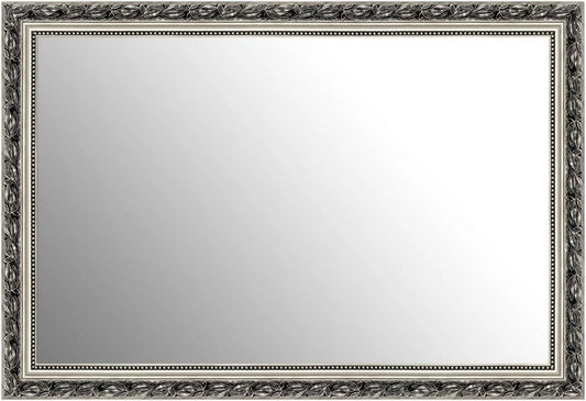 H-A Framed Rectangle Bathroom Mirrors for Wall,Wall Mounted Mirror Vertical or Horizontal Hanging for Living Room,Bedroom (32''x24''Sliver)