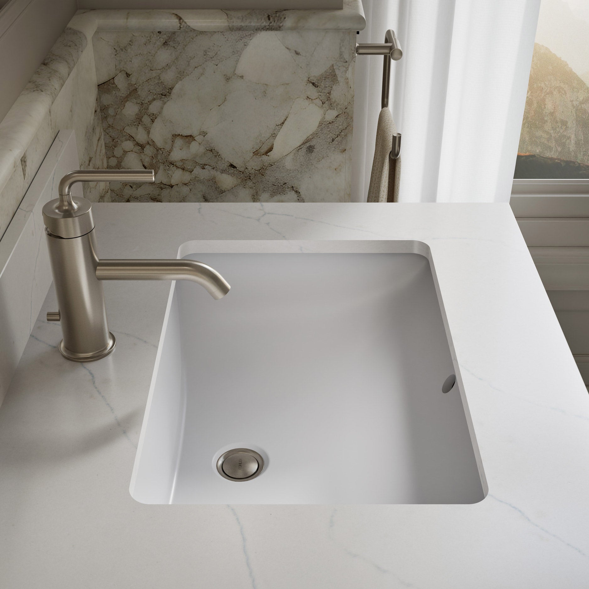 Kohler Solive Bathroom Vanity with Sink and Quartz Top in White