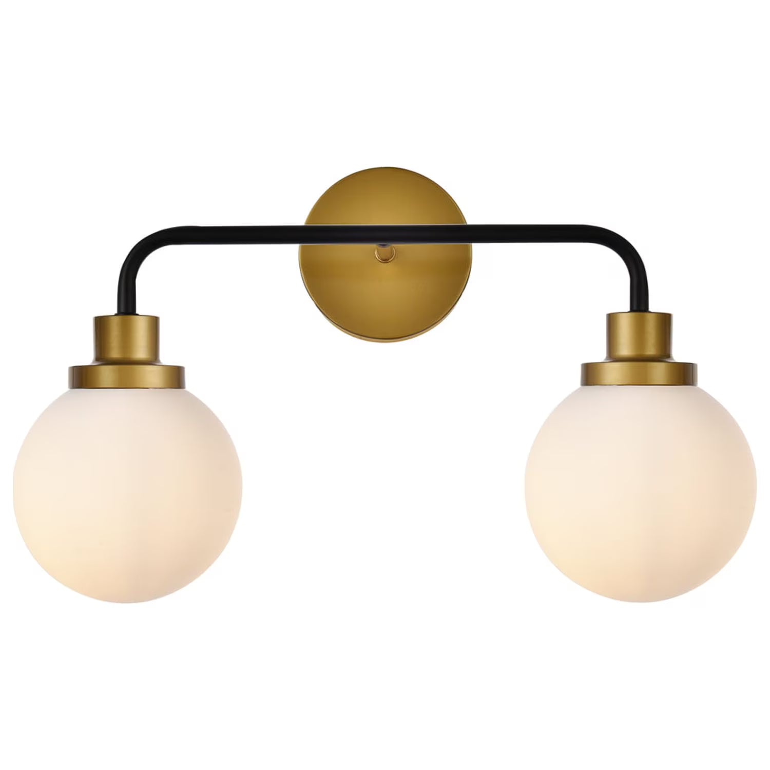 Living District Hanson 2 lights bath sconce in black with frosted shade