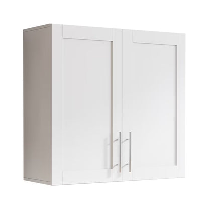 EBQOSK Wall Mounted Bathroom Cabinet, 31.5"D x 11.81"W x 37.8"H Vanity Mirror Cabinet with Facial Tissues Slot and Multifunctional Storage Area, Storage Cabinets for Laundry Bathroom White Style 2