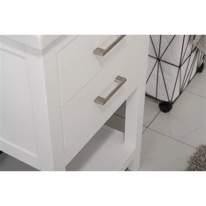 Design Element Cara 20" Single Sink Bathroom Vanity In White